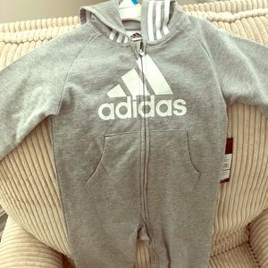 NEW W TAGS Adidas hooded gray one piece size 24M